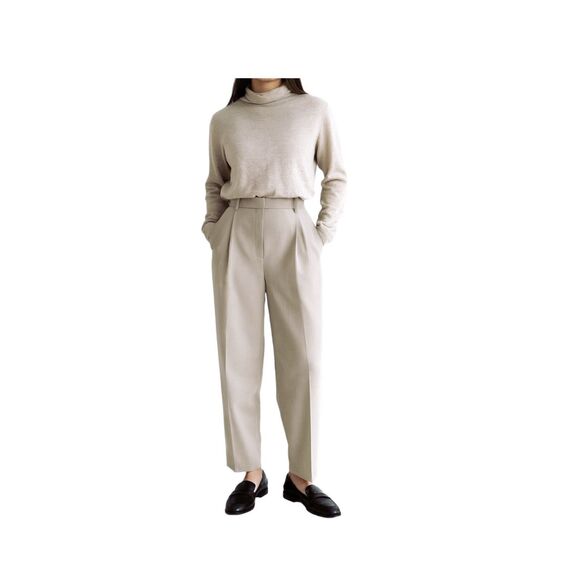 Sisters size M Taupe relaxed fit viscose blend closet staple preppy - Picture 1 of 7